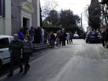 All'uscita della Messa